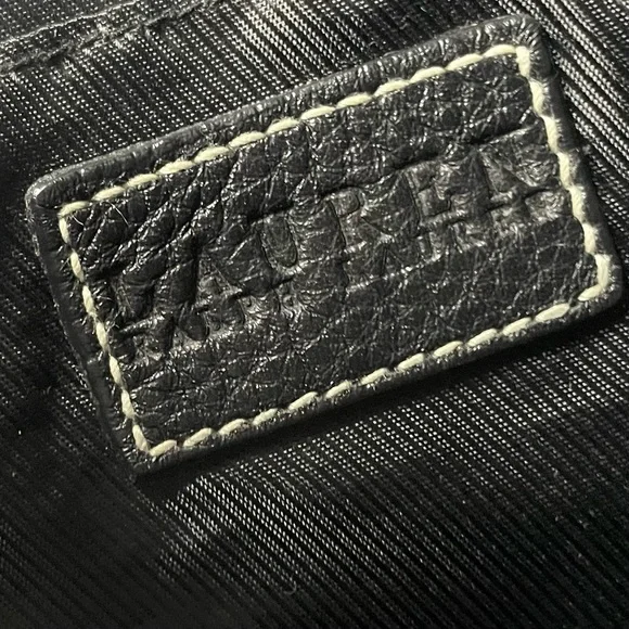 *LAUREN RALPH LAUREN* NWOT Black Leather Braided Handle Handbag - Picture 7 of 11